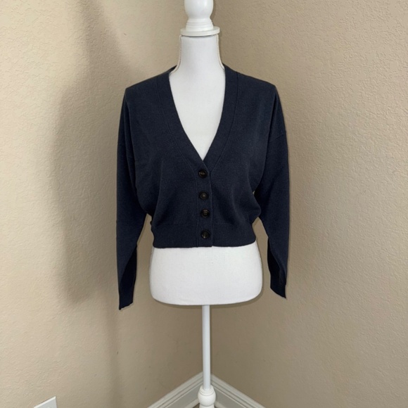 Brunello Cucinelli Cashmere cardigan with monili Size XXS Navy - Picture 11 of 14